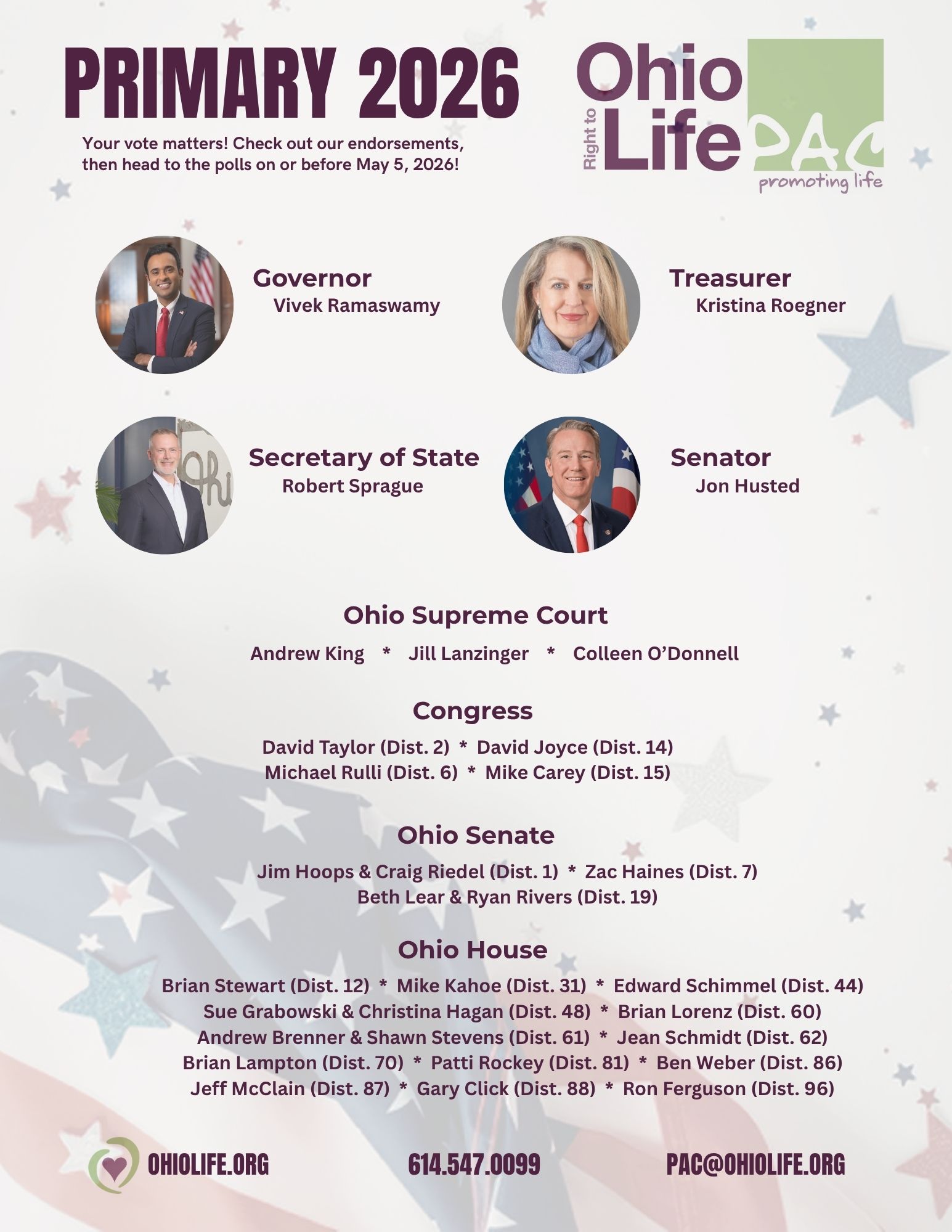 Who's Endorsed for the May 5 Primary? | Ohio Right to Life : Ohio Right ...